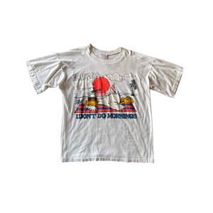 Vintage Bahamas Single Stitched Sun n’ Sand XL* White Humor Beach Surf Tee